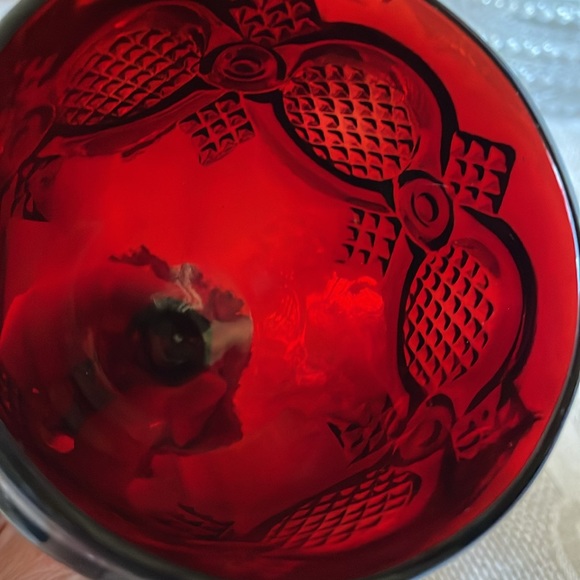 VTG AVON Collection Cape Code Ruby Red goblet footed glass - Picture 6 of 7